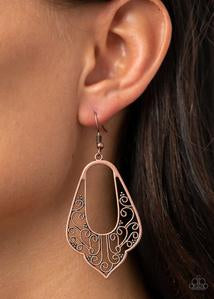 Grapevine Glamour - copper - Paparazzi earrings