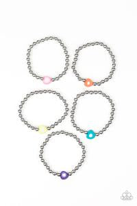 STARLET SHIMMER COLORFUL HEART BRACELETS FOR LITTLE GIRLS (5-PACK)