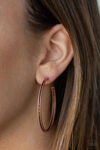 Texture Tempo Copper Hoop Earring