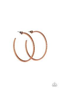 Texture Tempo Copper Hoop Earring